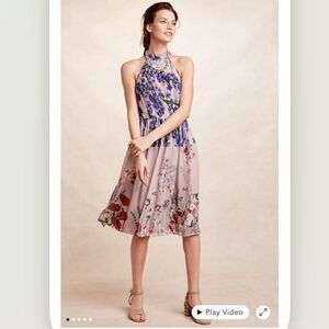 Anthropologie Petaline Midi Dress Varun Bahl